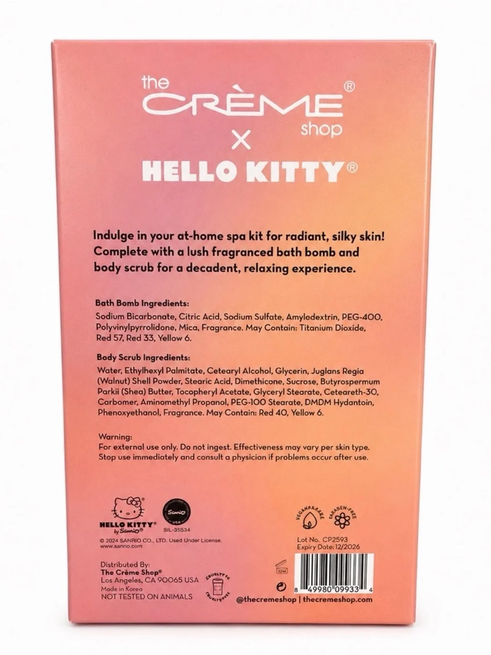 The Crème Shop x Hello Kitty Peach Silky Skin Spa Set